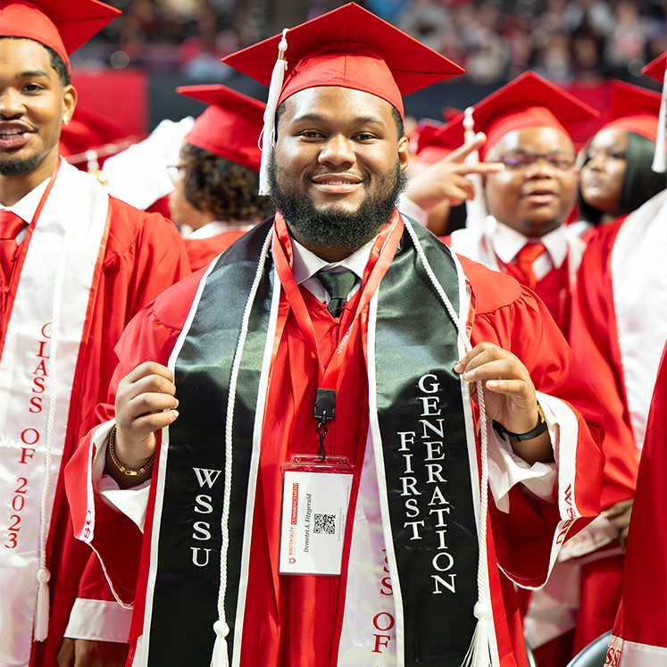 Male with graduation robe