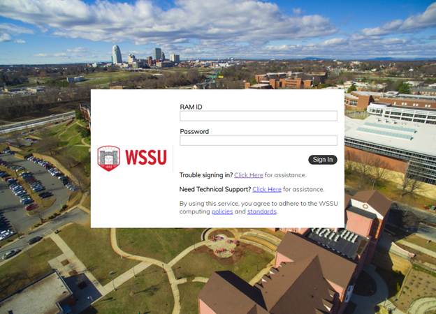 SSO login page